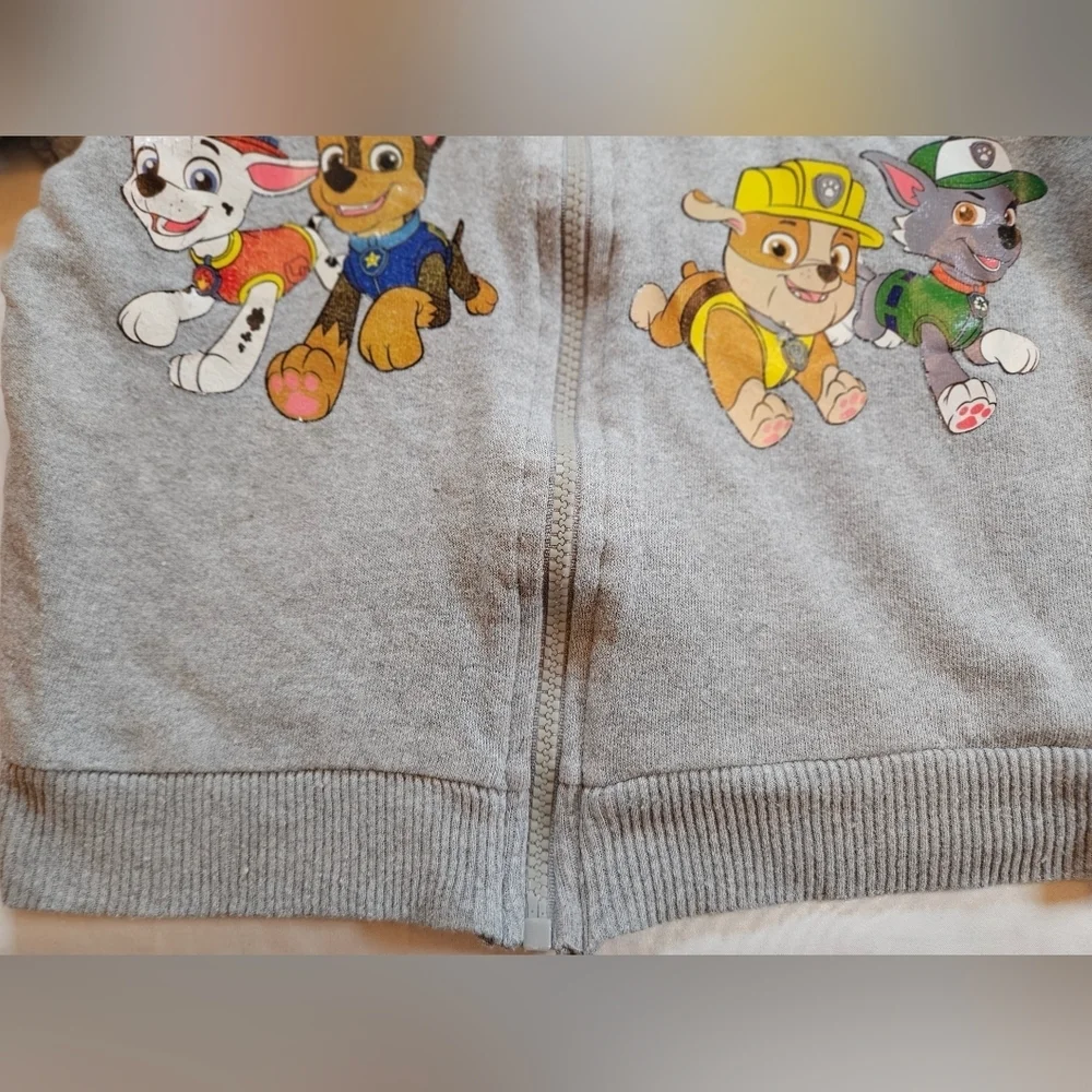 Nickelodeon Boys Gray Team Paw Patrol Long Sleeve Zip Up Hoodie Size 6